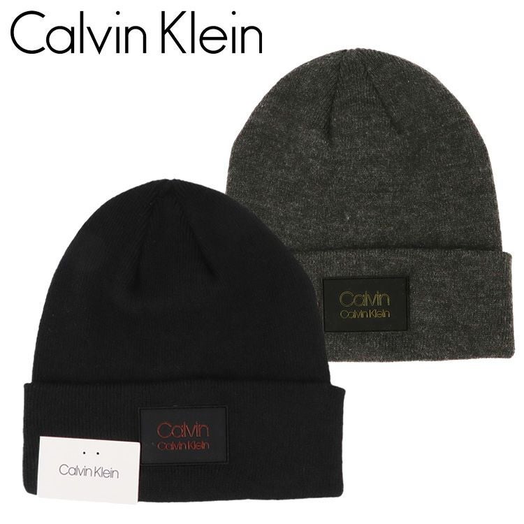 カルバンクライン ニット帽 ブラック 黒 未使用 Kalvin  Calvin Klein - カルバンクライン ニット帽 ブラック ビーニー Calvin
