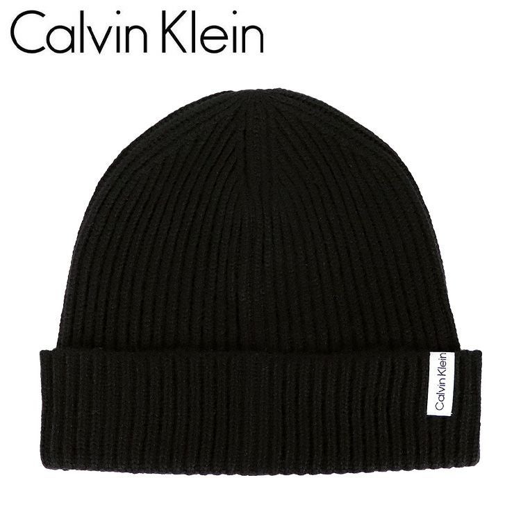 【新品】CK カルバン・クライン　黒 ラメ入り ニット帽 ポンポン付き カルバンクライン CALVIN KLEIN ニット帽 CK200006-001 メンズ